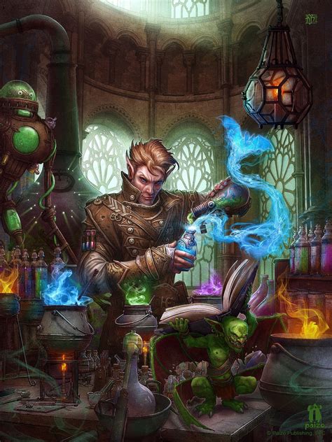 alchemy manual cover  kerembeyit elf alchemist lab imp wizard