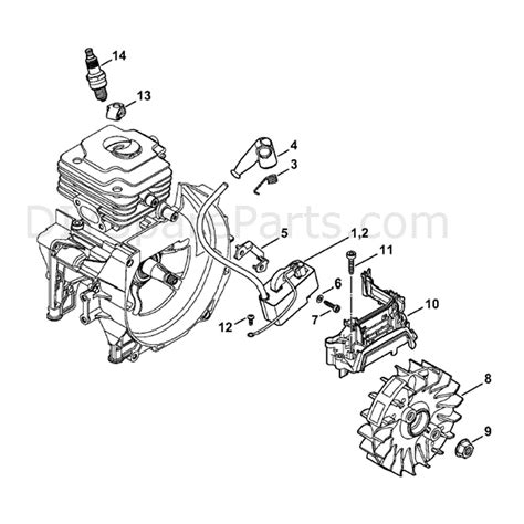 stihl fs  brushcutter fsc  parts diagram ignition system
