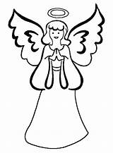 Angel Coloring Printable Pages Angels Kids Christmas Simple Tree sketch template