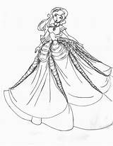 Coloring Pages Gown Ball Dresses Getcolorings Elegant Printable Color sketch template