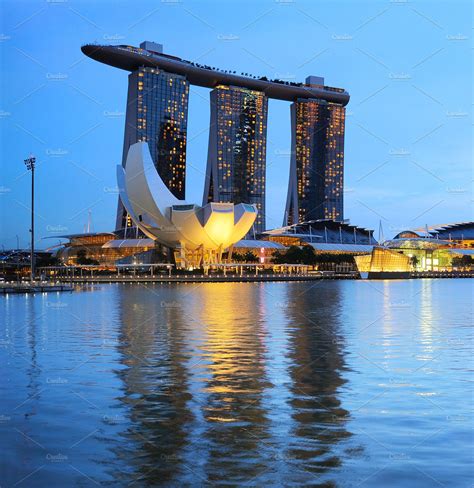 marina bay sands resort singapore high quality architecture stock  creative market