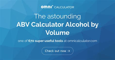 abv calculator alcohol  volume omni