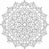 Printable Coloring Mandala Pages Flower Adult Adults Colouring Explore sketch template