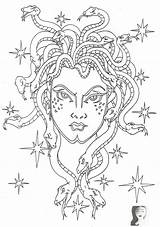 Coloring Medusa sketch template