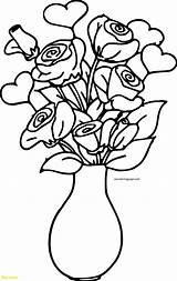 Vase Coloring Pages Flower Printable Getcolorings Color Rose Print sketch template