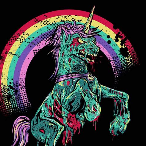 zombie unicorn needlz threadz unicorn artwork evil unicorn  rex art