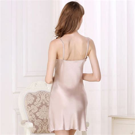 women s silk pajamas one piece skirt nightdress sleepwear deep vandstraps