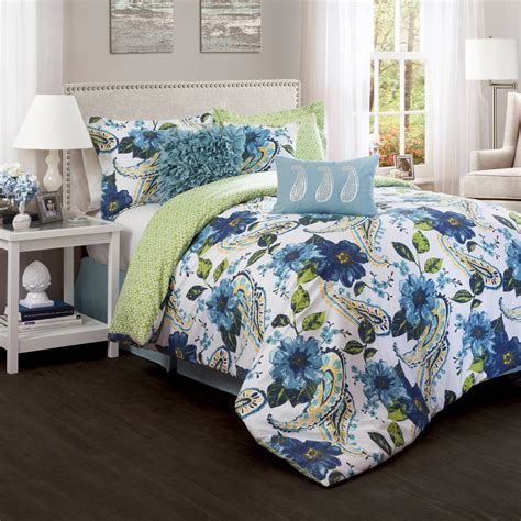 lush decor floral paisley comforter bluegreen  piece set walmartcom