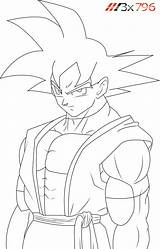 Goku Xeno Lineart Saiyan sketch template