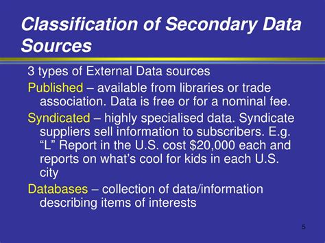 secondary data sources surveys powerpoint  id