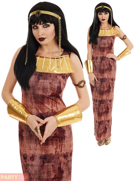 ladies cleopatra costume egyptian queen goddess fancy dress womens outfit