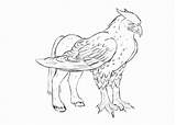 Buckbeak Hippogryph sketch template