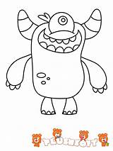 Monster Coloring Cute Color Printable Pages Monsters Toddler Subscribe sketch template