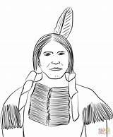 Coloring Crazy Horse Native Oglala Lakota Pages Leader Americans Printable Supercoloring sketch template