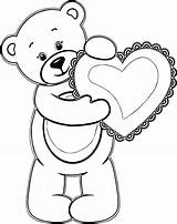Heart Colorare Bears Wecoloringpage Orso Sheets Pudsey sketch template