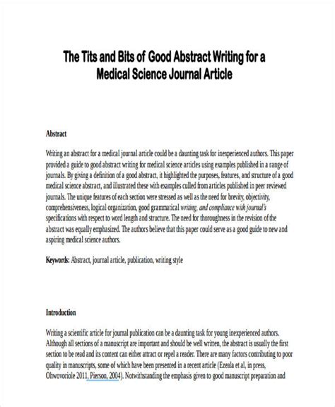 examples  science paper abstract   write  good abstract
