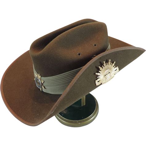 australian military slouch hat brown felt mountcastle pty  size