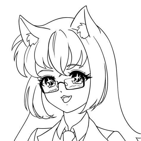 Premium Vector Happy Anime Neko Girl With Cute Cat Ears And Wearing