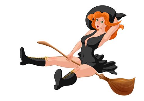Best Happy Halloween Sexy Witch Cartoons Illustrations Royalty Free