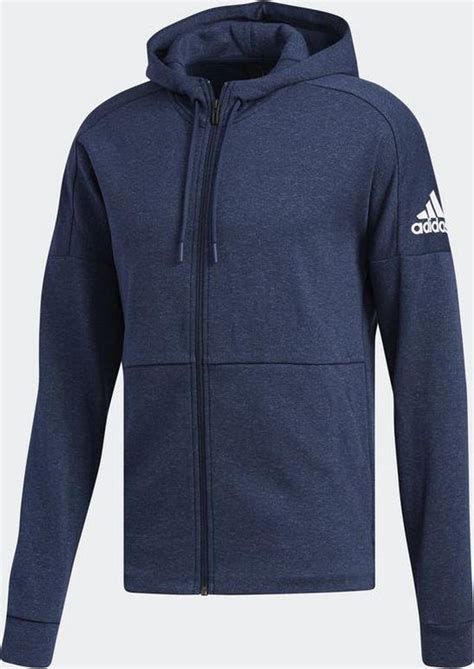 adidas vestjack  id stadium fz heren capuchon lange rits donkerblauw maat  bolcom