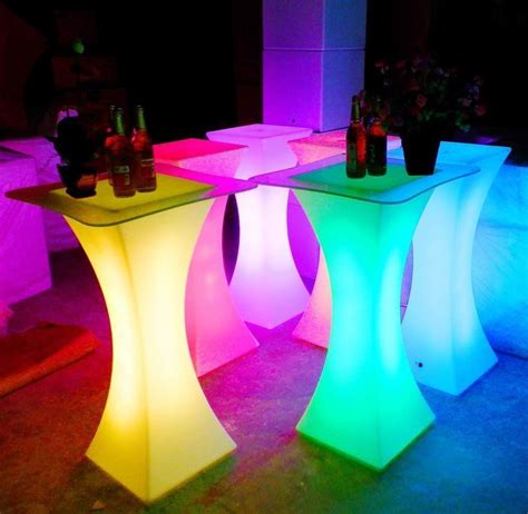 the led cocktail table comes with remote for multiple colors as well as