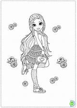 Moxie Girlz Coloring Pages Dinokids Colouring Cute Close sketch template