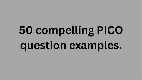 interesting pico question examples nursing professors