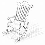 Chair Rocking Drawing Old Getdrawings Line sketch template