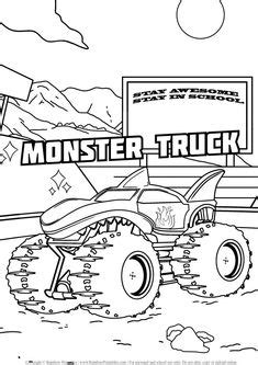 monster truck coloring pages  pinterest