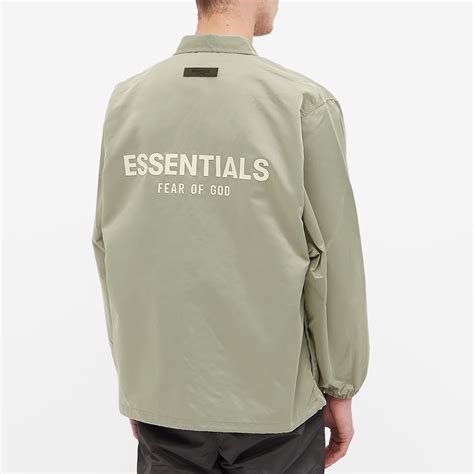 fear  god essentials ess logo coach jacket seafoam  dk