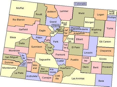 Colorado Map Of Counties