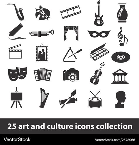art  culture icon collection royalty  vector image