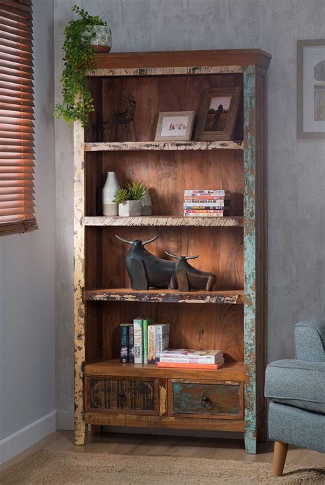 reclaimed indian tall bookcase casa bella furniture uk