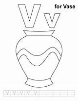 Vase Coloring Pages Letter Alphabet Kids Printable Handwriting Practice Template Bestcoloringpages Letters Preschool Sheets Flowers Popular sketch template