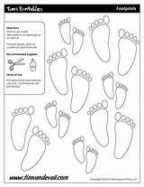 Footprint Printable Templates Shoeprint Footprints Paste Cut Projects Kids Set Timvandevall Related Shapes sketch template