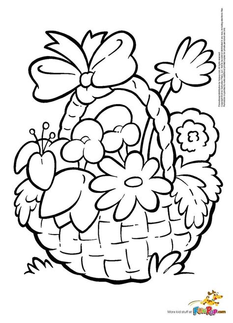 flower basket coloring page  printable coloring pages pinterest