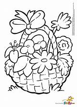 Basket Coloring Flower Pages Printable sketch template