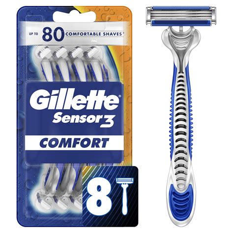 buy gillette sensor comfort disposable razors  men  count lubrastrip glides easily