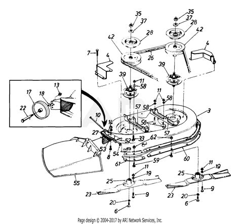 mtd dg lawn tractor lt   parts diagram    mowing deck lt