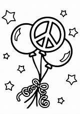 Peace Coloring Pages Sign Printable Balloons Symbol Drawing Different Sheets Heart Kids Color Top Online Visit Adult sketch template