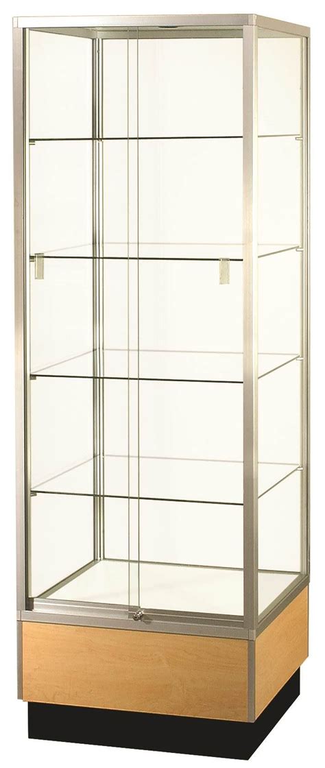 Full Vision Square Tower Glass Display Case Showcase The Shop Company