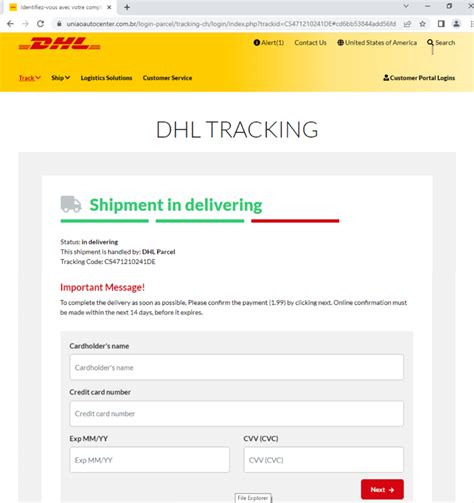 dhl customers warned shipment  awaiting processing