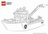 Lego City Coloring Boat Fire Colouring Activities sketch template