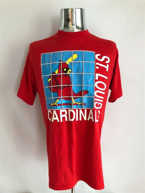 Vintage Men S 80 S St Louis Cardinals T Shirt Red Etsy Mens 80s