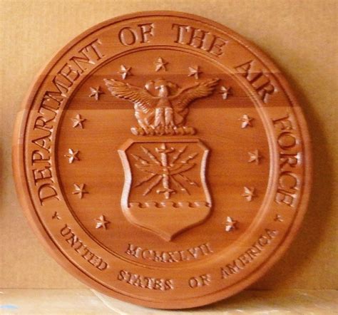 Lp 1120 Carved Plaque Of The Great Seal Of The Us Air