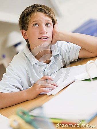young boy  homework   room royalty  stock photography