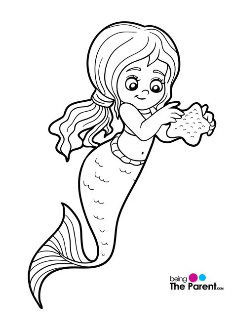 mermaid printable coloring page