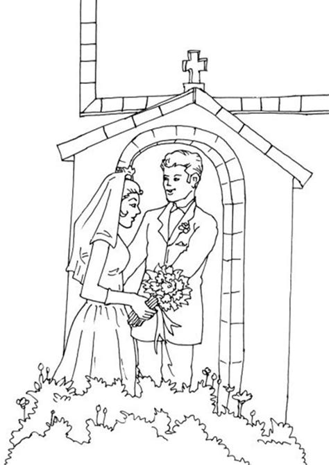 fun wedding coloring pages         easy