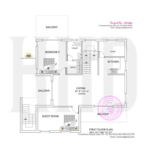 beautiful modern home   floor plan kerala home design  floor plans