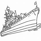 Warship Battleship Procoloring Destroyer Battleships Clipartmag Designlooter Divyajanani sketch template
